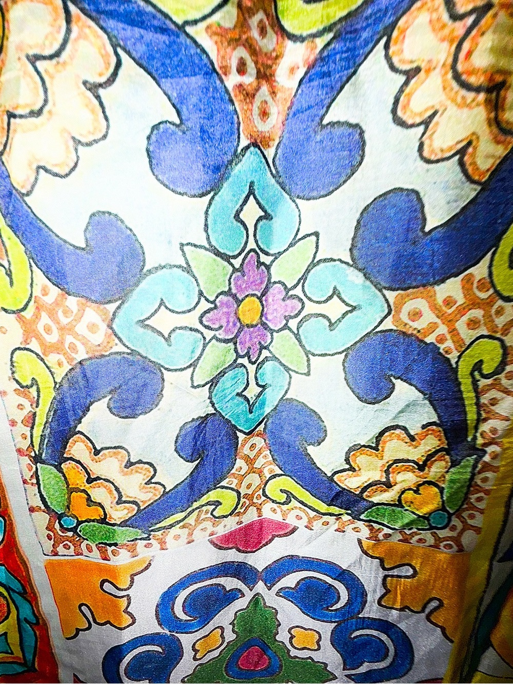 Johnny Was Like New Womens Maxi Dress with cinched yellow waist, so colorful💙 - Picture 9 of 15